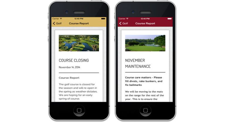 Course Report Section Golf App