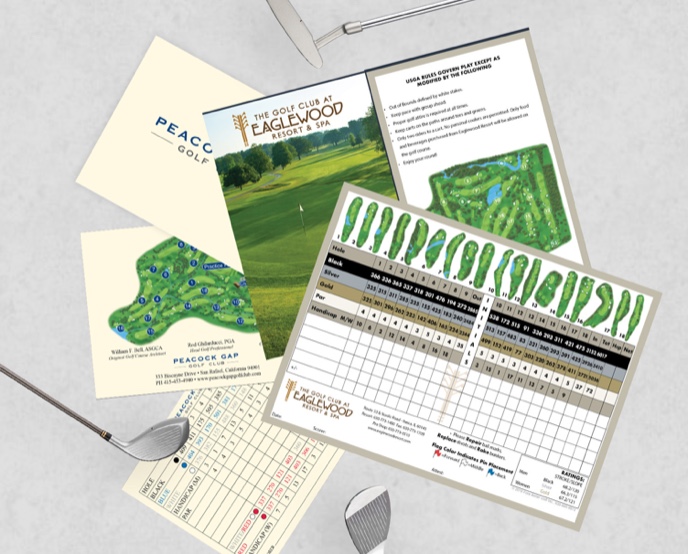 FBG Scorecards With Golf Clubs Photo