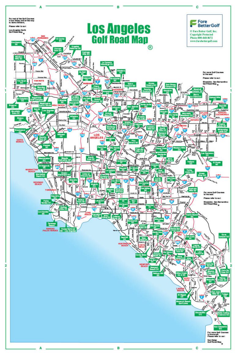 Los Angeles Golf Map