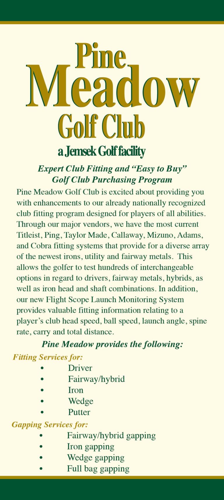 Pine Meadow GC Rack Card #4