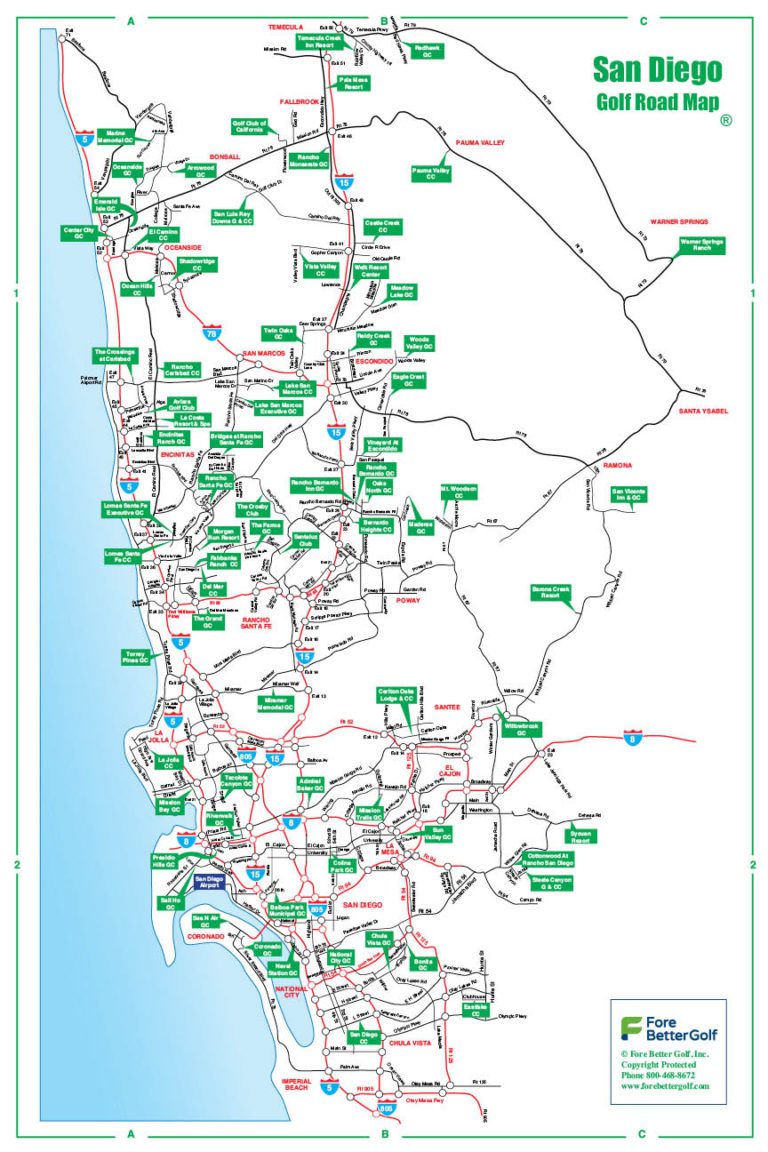 San Diego Golf Map