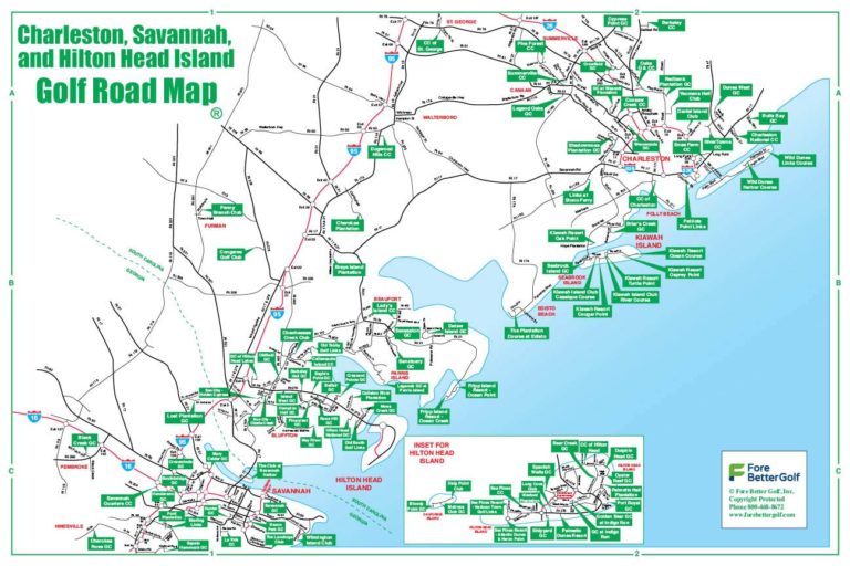 Savannah Hilton Head Charleston Golf Map