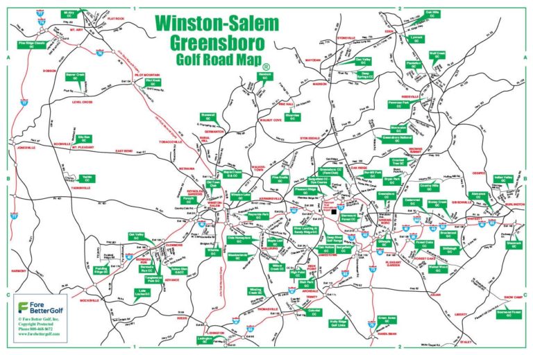 Winston Salem Golf Map